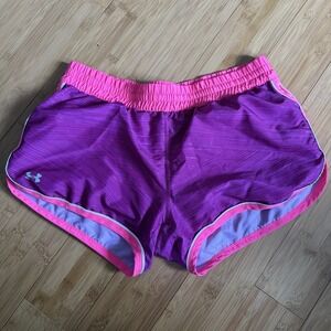 Under Armour HeatGear Shorts Womens Small Purple Pink Running Athletic
